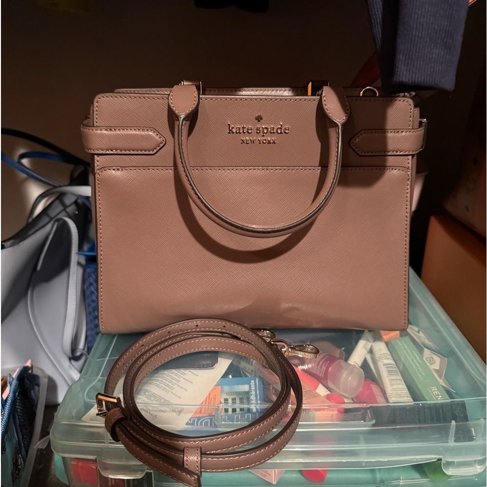 Kate spade taupe satchel medium